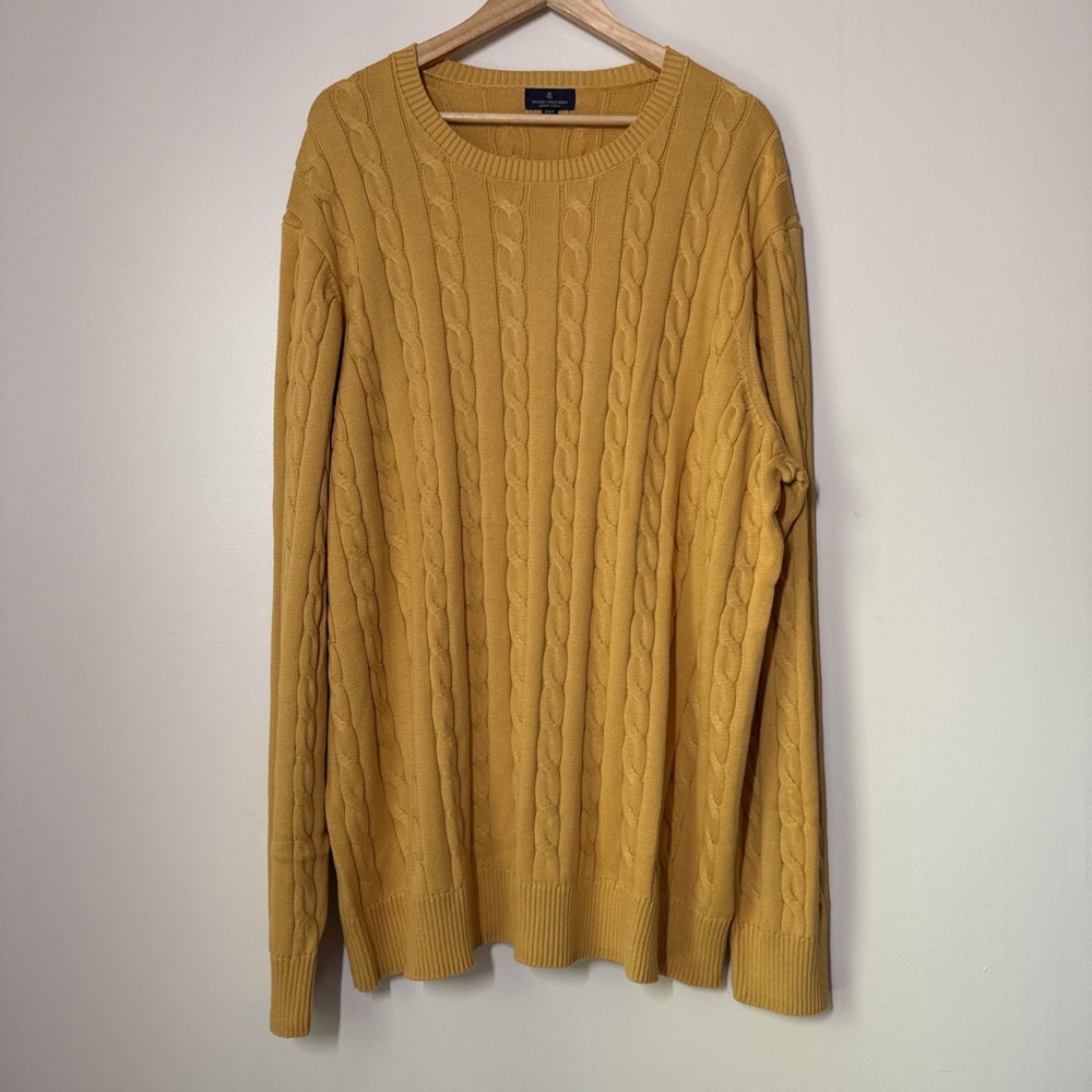 Brooks Brothers Pullover Cable Knit Sweater Size 2XLT‎ Fisherman Preppy Coastal